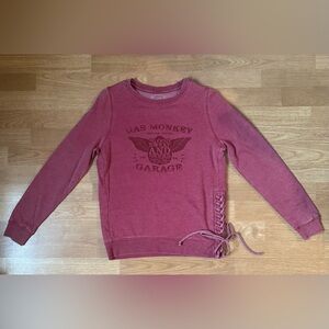 Gas Monkey Garage- Maroon Crew Neck Pullover